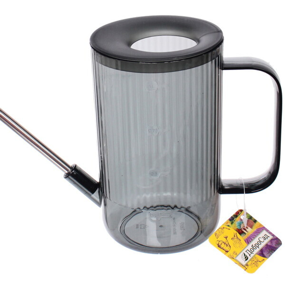 Лейка для растений 1л «Niagara Falls» с прикорневым поливом, графит ДоброСад