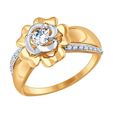 Кольцо из золота с фианитами