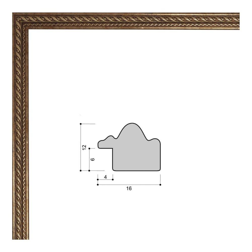 Фоторамка 10х15 см, коричневая, орнамент золото, арт. 1015.144276