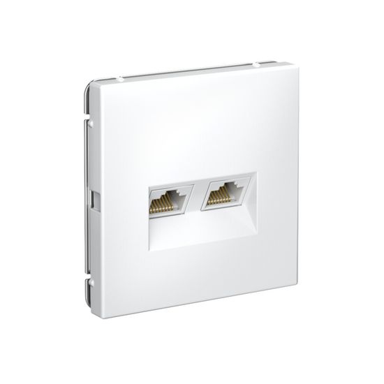 Розетка двойная компьютерная ArtGallery RJ45+RJ45 кат. 6A механизм лотос SE GAL001388