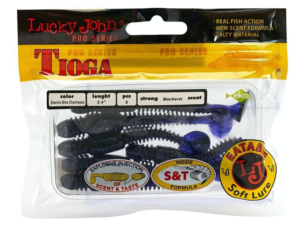 Мягкая съедобная приманка LJ Pro Series Tioga 3.4 in (86 мм), цвет T52, 6 шт