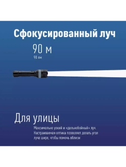 Фонарь ручной КОС122B батарейки 3xAAА входят в комплект