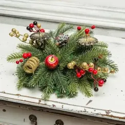 Подсвечник Богемия с декором на 2 свечи, 35 см., Литая+ПВХ, ЕлкиТорг (52037)