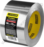 STAYER ProTape 75 мм х 50 м. до 120 °С, Алюминиевая лента самоклеящаяся, PROFESSIONAL (12268-75-50)
