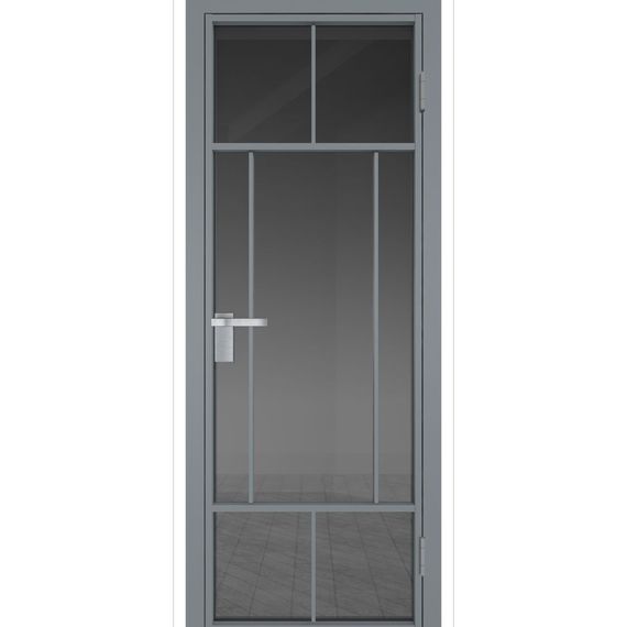 Межкомнатная дверь алюминиевая Profil Doors 10AG серебро остеклённая