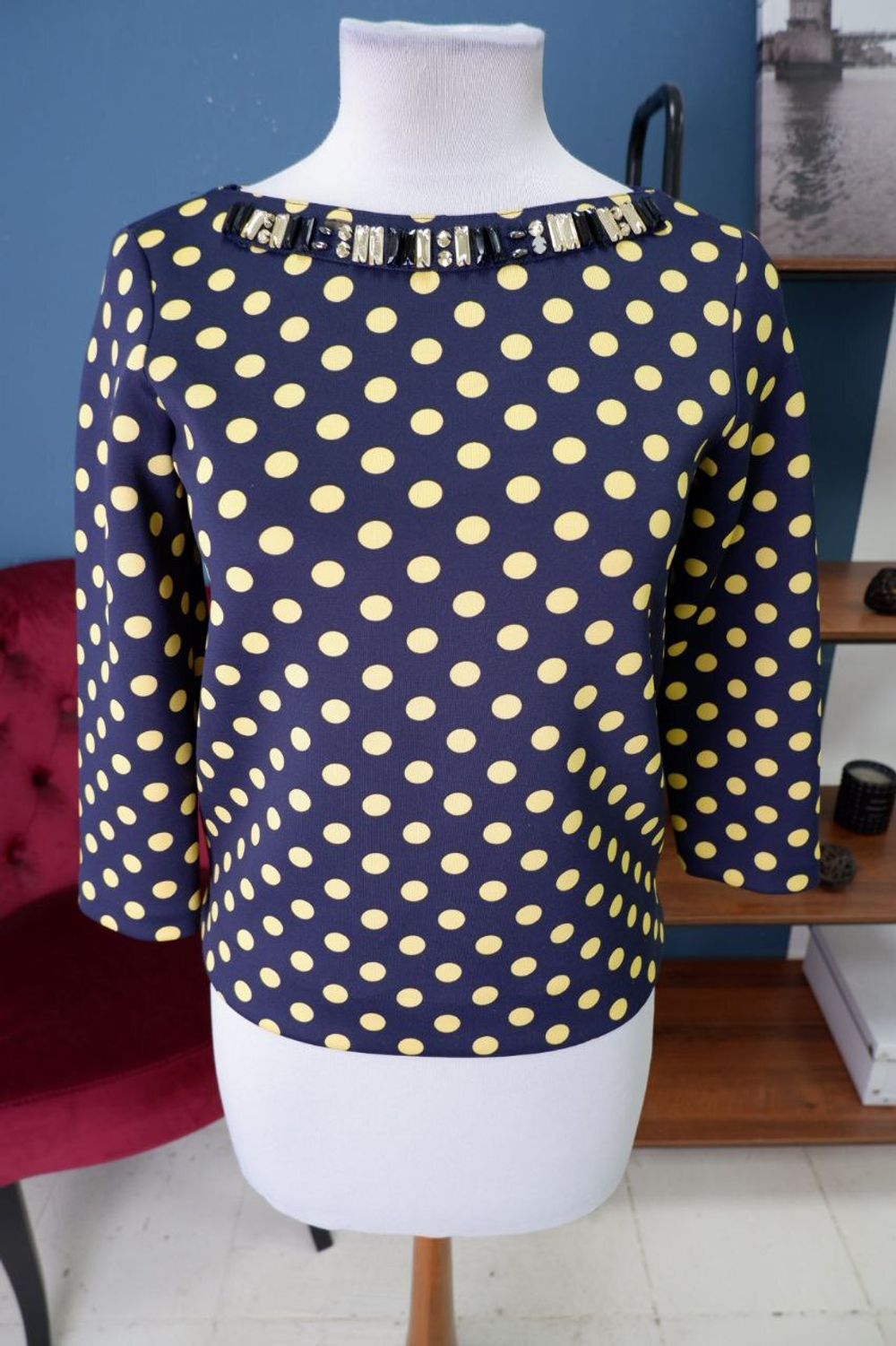 Блуза Zara в горох 42 размер