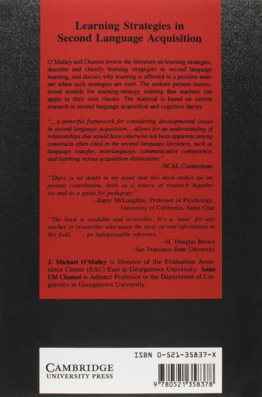 Learning Strategies in Second Language Acquisition (Cambridge Applied Linguistics) 1st Edition
