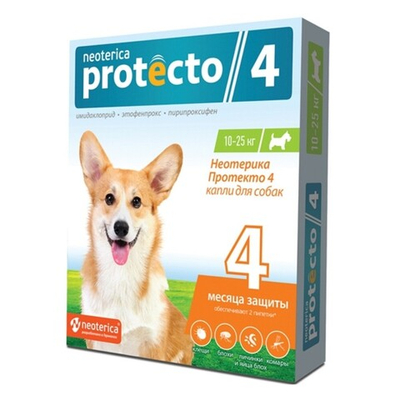 Neoterica Protecto Капли на холку для собак 10-25 кг от блох и клещей (цена за 1 шт) (P303) (у2)