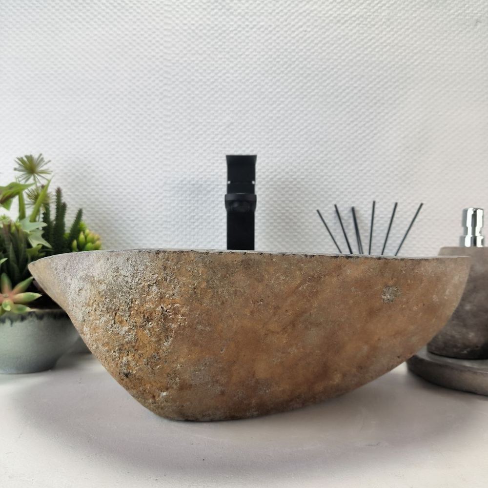 Раковина из речного камня RS-63516 (48*35*15) 0122