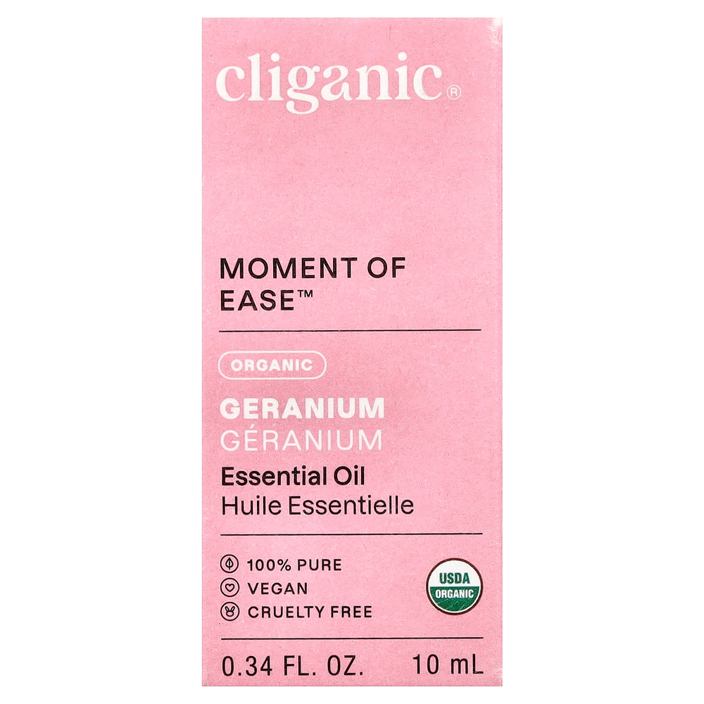 Cliganic, Moment of Ease™, на 100% чистое эфирное масло, герань, 10 мл (0,34 жидк. унции)
