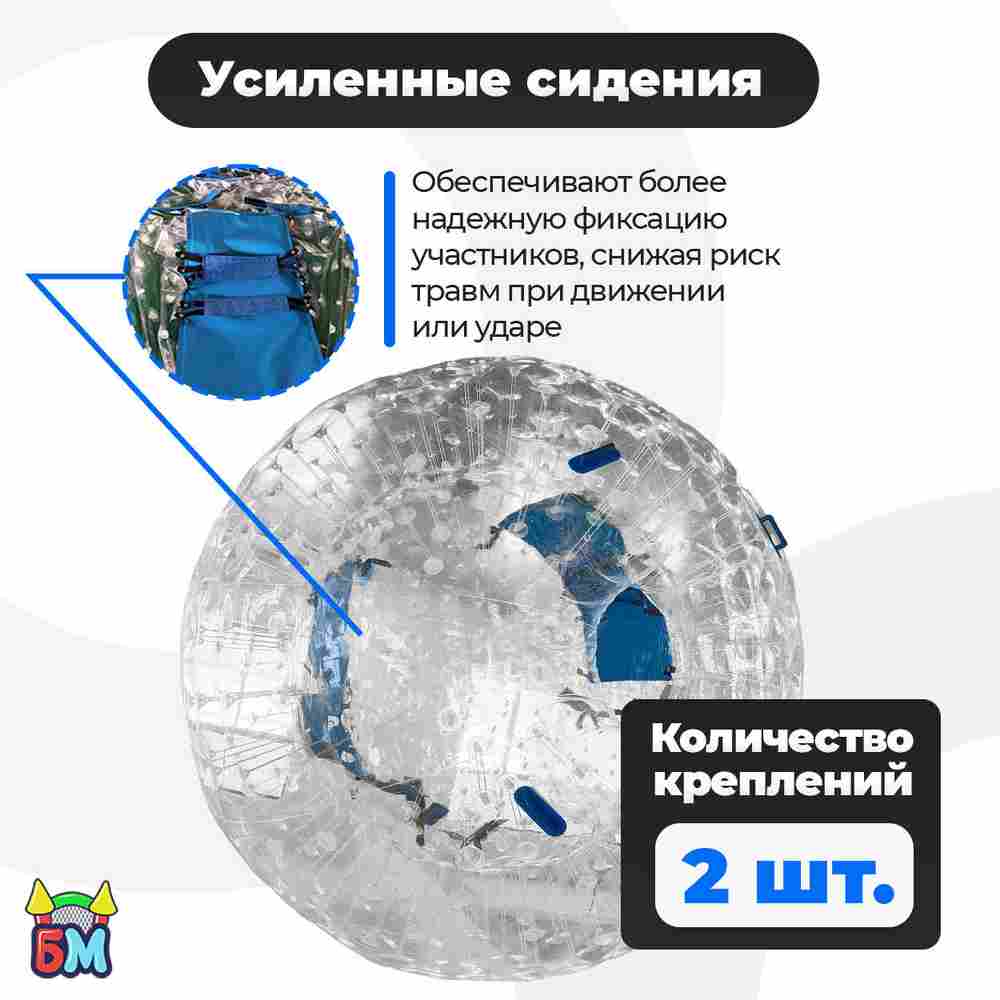 Зорб ТПУ "Капля", диаметр 2.8 м, с усиленными сиденьями