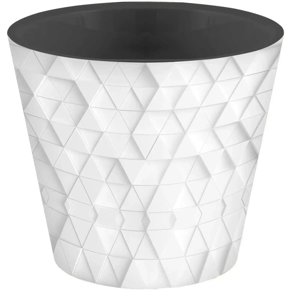 Горшок для цветов пластиковый 4л d-20см «Rosemary» с дренажной вставкой с декором микс 4 расцветки