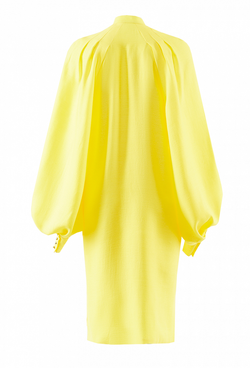 Платье - рубашка с потайной планкой жёлтое 32-01-20 SS