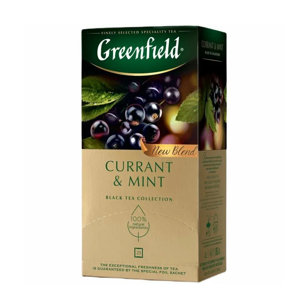 Чай черный в пакетиках Greenfield Currant & Mint, 25 пак