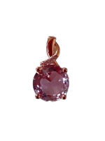 Кулон форма круг вставка цвет нежно розово-сиреневый