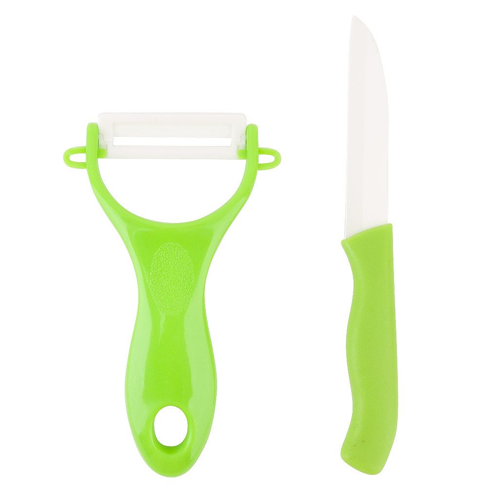 Набор (нож и овощечистка керамические) h=16/13см.(2 вида) (упаковка с хедером)