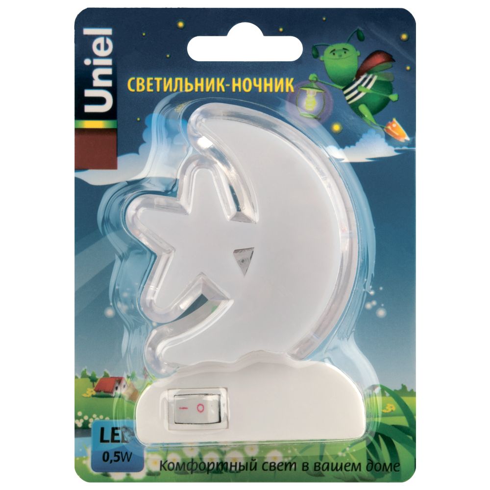 DTL-301-Месяц со звездочкой-RGB-4LED-0.5W Светильник-ночник. Без выключателя. Блистер