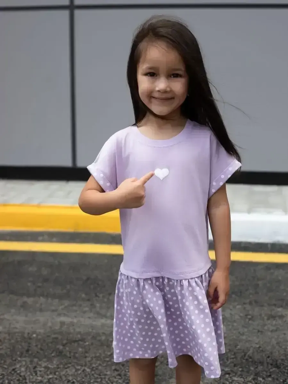 Платье оверсайз в сад с коротким рукавом