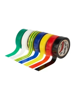 Изолента цветная 7 шт., набор электроизоляционных клейких лент для проводов KRANZ