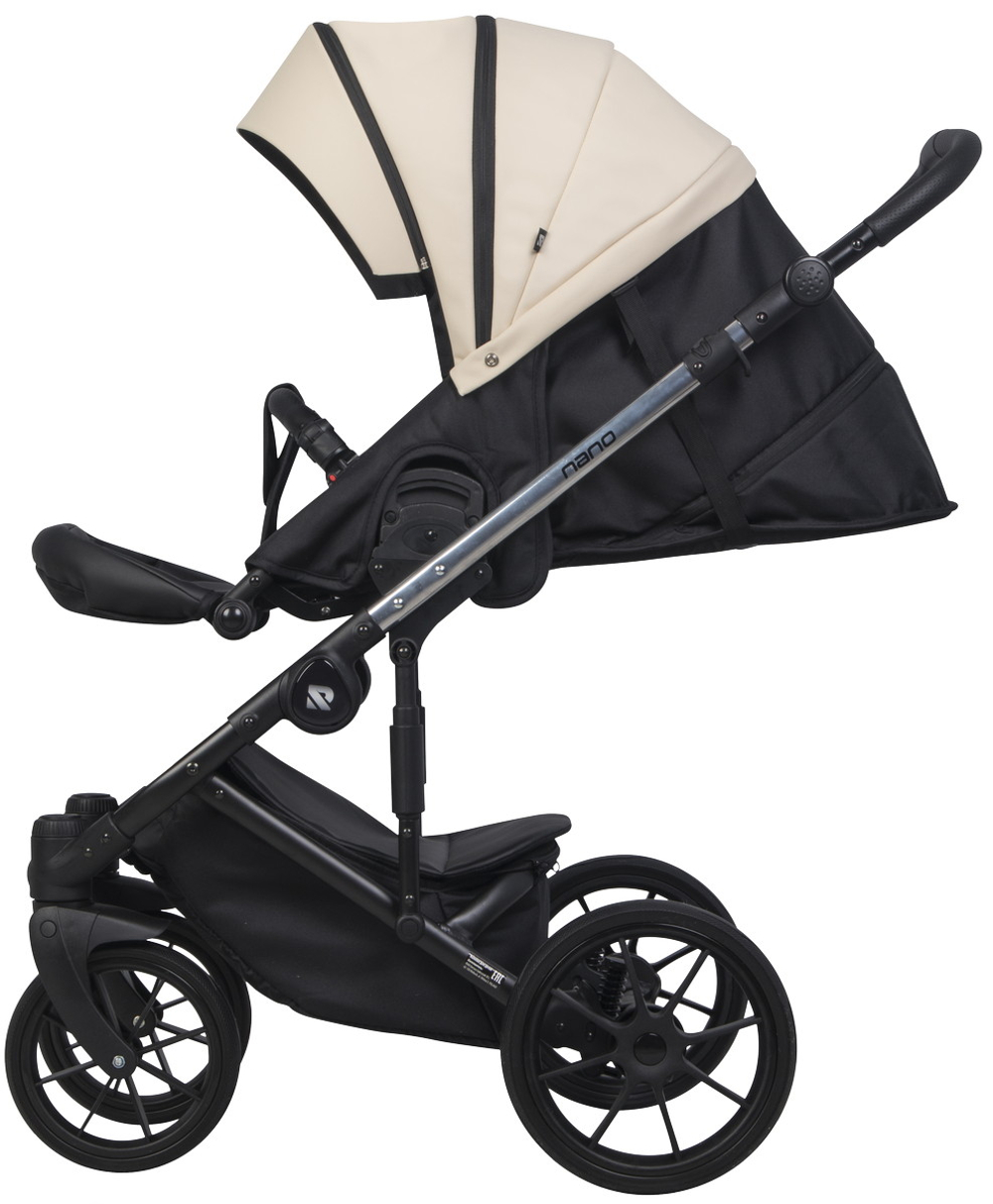 Детская коляска Riko Nano Thermo Ecco 3 в 1 с автокреслом Rant Cruise Grey 03 Ivory beige (бежевый)