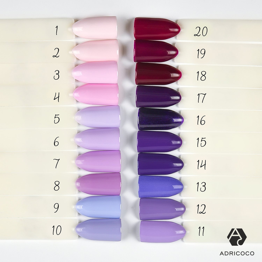 Цветной гель-лак ADRICOCO №016 мерцающий фиолетовый (8 мл.)