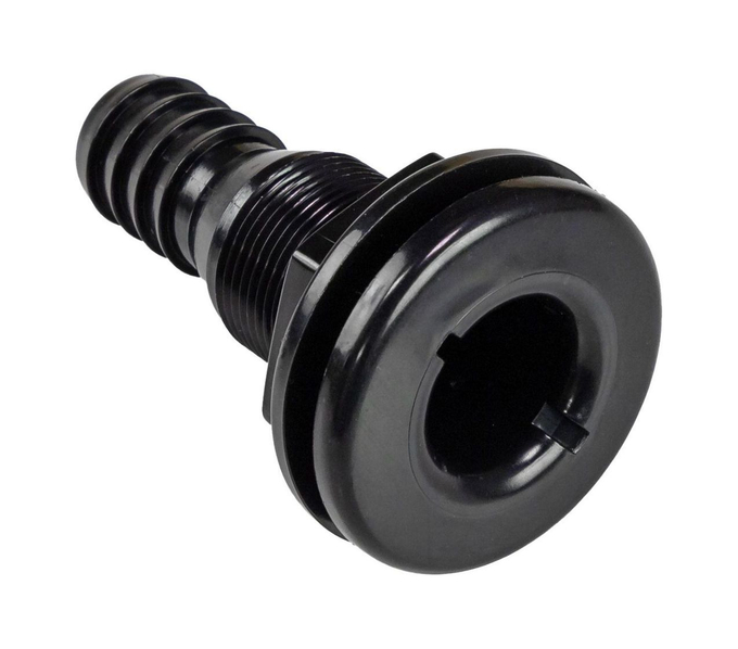Разъем водосброса пластиковый под шланг 25 мм, черный
