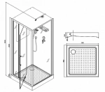 Душевая кабина Esbano EST-RASPA-90 90х90 стекло прозрачное/профиль черный