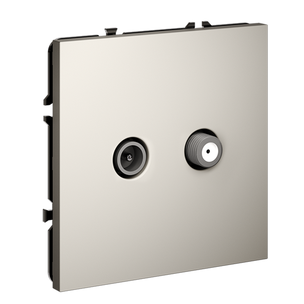 Розетка телевизионная встраиваемая VOLTUM S70 оконечная TV+SAT, (кашемир)