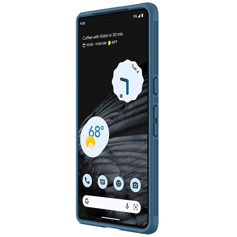 Чехол синего цвета двухкомпонентный на смартфон Google Pixel 7 Pro, с защитной шторкой для защиты камеры от Nillkin, серия CamShield Pro