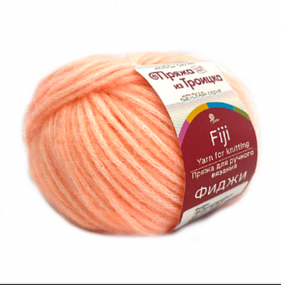 Пряжа "Фиджи", 20% мериносовая шерсть, 60% хлопок, 20% акрил, 50 г - 95 м, оранжевый
