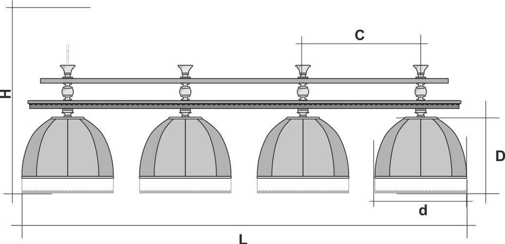 Лампа Аристократ-Люкс 2 4пл. ясень (№1,бархат зеленый,бахрома желтая,фурнитура золото)