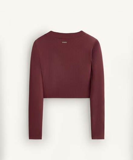 Oysho Футболка с длинными рукавами Comfortlux, бордовый