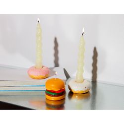 Подсвечник Fast food, Donut, Ø7 см, розовый