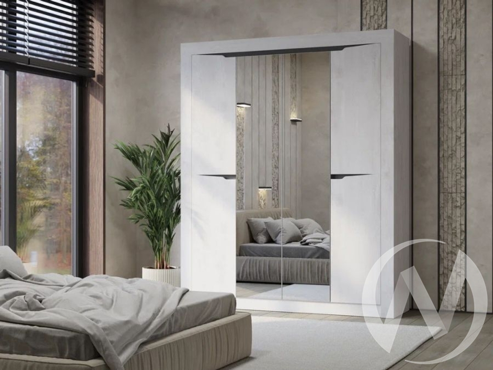 Шкаф 4х ств. ШК-14 МС Леонардо бетон пайн светлый, графит