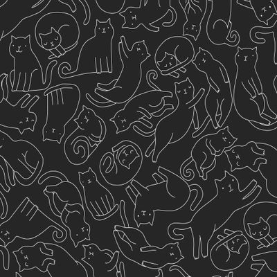 В черной черной комнате сидели черные черные коты. И лежали