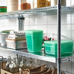 IKEA PRUTA  (ИКЕА ПРУТА)  -  Контейнер для продуктов с крышкой, 17 штук, зеленый