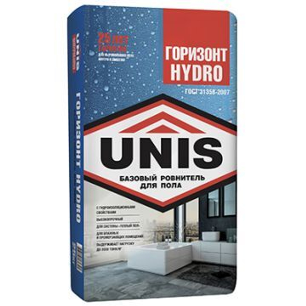 Универсальная смесь стяжка пола Юнис Горизонт Hydro 25 кг