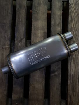 Выхлопная бочка Magnaflow style выходы Y63мм*3, длина 455мм (вынос-вынос-центр)