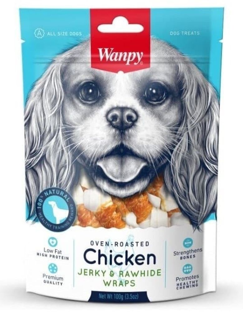 Wanpy Dog кости из сыромятной кожи с куриным мясом 100 г