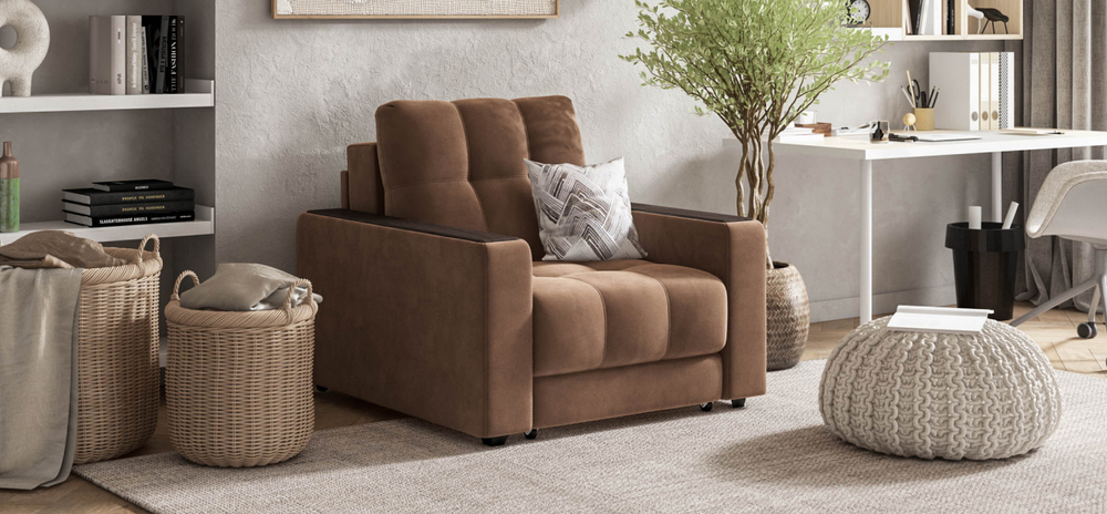 Босс кресло-кровать Велюр Монолит мокко