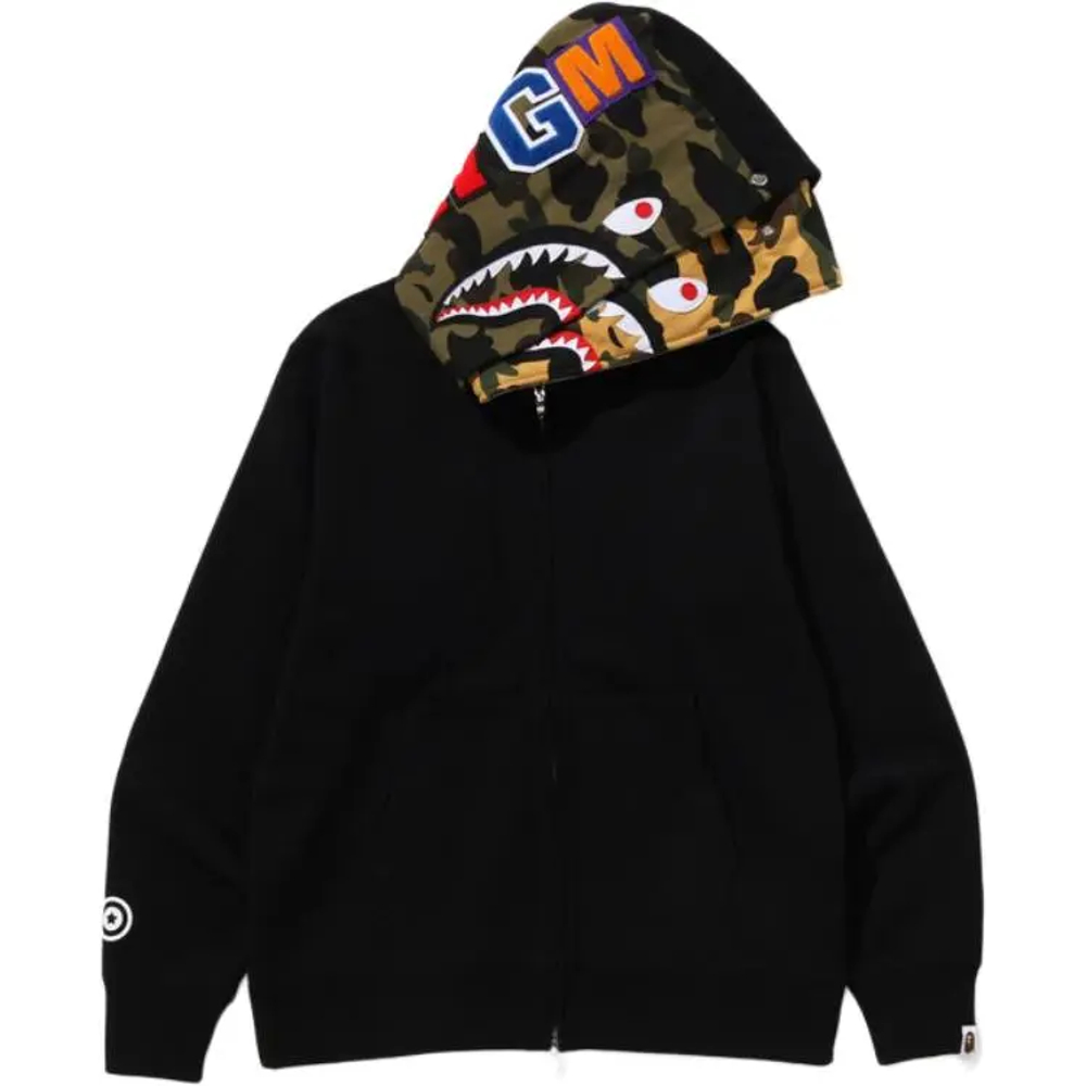 A Bathing Ape Bathing Ape Sweatshirts Cardigan Cotton Drop Shoulder Sleeve Moderate No Fleece Lined Zip Closure 0zxswmx07151p