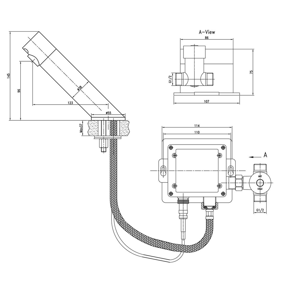 Смеситель для умывальника бесконтактный (сенсорный) LEMARK PROJECT - LM4653CE