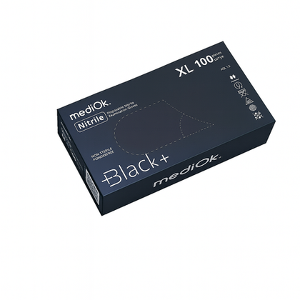 Перчатки нитриловые MediOk ЧЕРНЫЕ, XL, 50 пар в упаковке