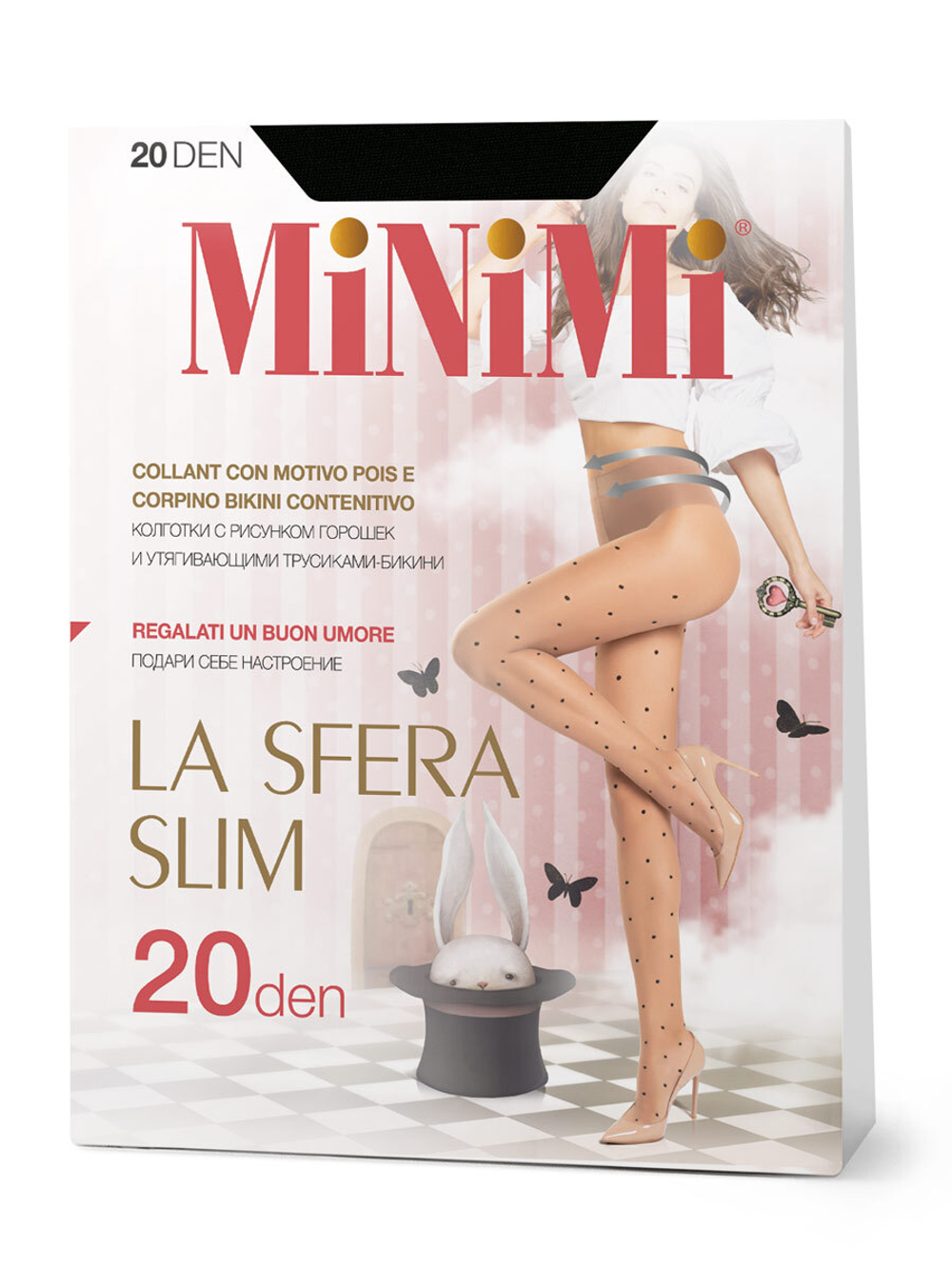 MiNiMi LA SFERA SLIM 20 (колготки в средний горошек) (С)