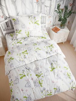 Постельное белье Сказка "Кролики" 1,5-сп Наволочка 50х70 см 1 шт Простынь 150х215 см Пододеяльник 145х215 см, поплин