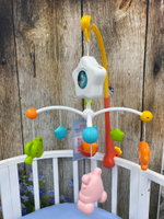 104344/Муз.карусель на кроватку "Elefantino" с проектором 2 мелодий,красный, в/к/HS0268607/12