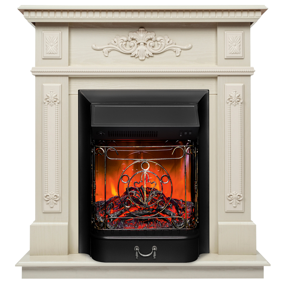Каминокомплект Real Flame Lilian WT с очагом Majestic Lux Black (без пульта)