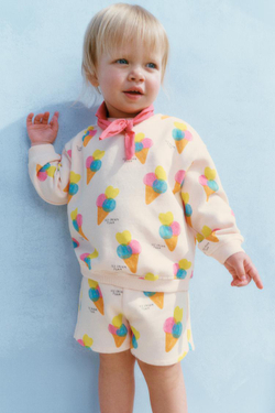 ZARA ТОЛСТОВКА С ПРИНТОМ «МОРОЖЕНОЕ», РОЗОВЫЙ