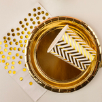 Стаканы бумажные «Зигзаги» в золотом цвете, металлик, 250 мл, 6 шт