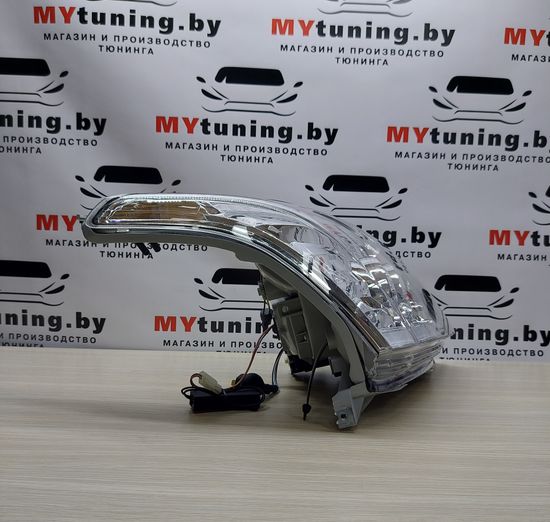 Передние фары Tube Light для Toyota Land Cruisre Prado 120 (03-09) динамические хромированные